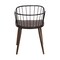 Armen Living Bradley Steel Framed Side Chair in Black Powder Coated Finish and Walnut Glazed Wood LCBDSIBLWA - alternate 5